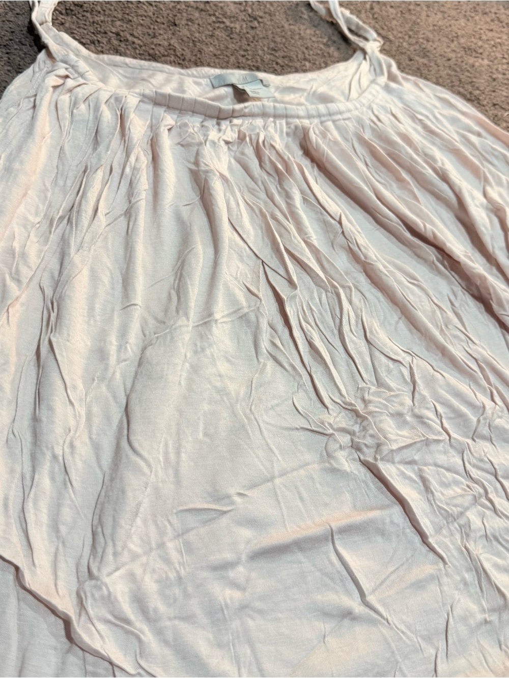 H&M Pale Pink Gathered Tank Top